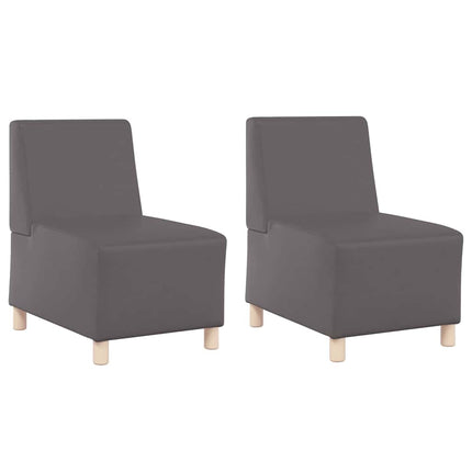 Unité de Sofa Modulaire Sans Accoudoirs 2 pcs Gris