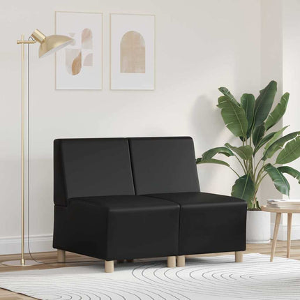 Unité de Sofa Modulaire Sans Accoudoirs 2 pcs Noir