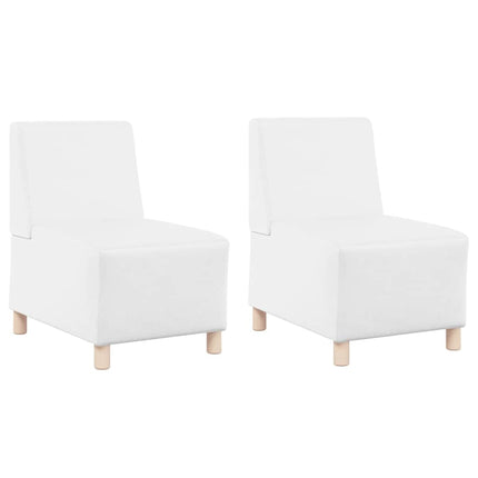 Unité de Sofa Modulaire Sans Accoudoirs 2 pcs Blanc