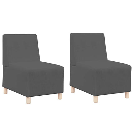Unité de Sofa Modulaire Sans Accoudoirs 2 pcs Gris foncé