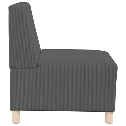 Unité de Sofa Modulaire Sans Accoudoirs 2 pcs Gris foncé