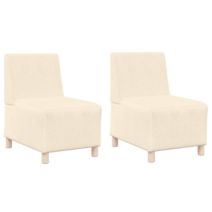Unité de Sofa Modulaire Sans Accoudoirs 2 pcs Crème