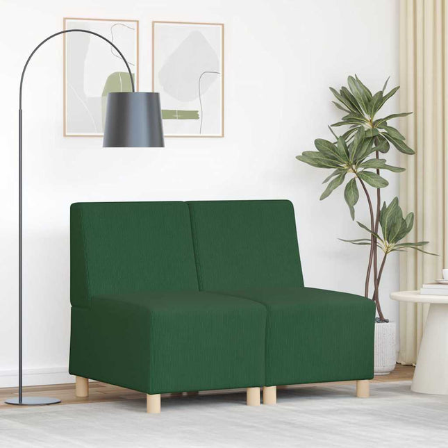 Unité de Sofa Modulaire Sans Accoudoirs 2 pcs Vert Jungle