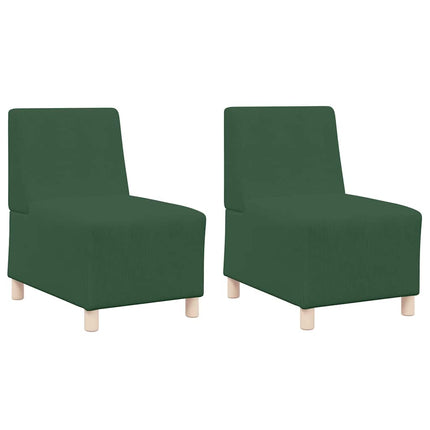 Unité de Sofa Modulaire Sans Accoudoirs 2 pcs Vert Jungle