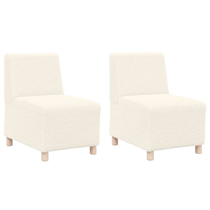 Unité de Sofa Modulaire Sans Accoudoirs 2 pcs Crème