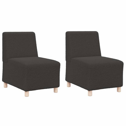 Unité de Sofa Modulaire Sans Accoudoirs 2 pcs Gris foncé