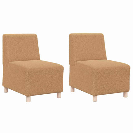 Unité de Sofa Modulaire Sans Accoudoirs 2 pcs Beige