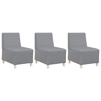 Unité de Sofa Modulaire Sans Accoudoirs 3 pcs Gris clair