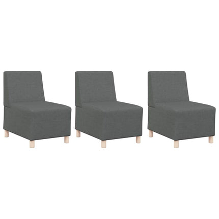 Unité de Sofa Modulaire Sans Accoudoirs 3 pcs Gris foncé