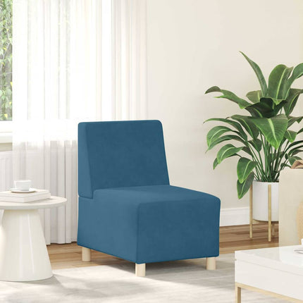 Unité de Sofa Modulaire Sans Accoudoirs 3 pcs Bleu