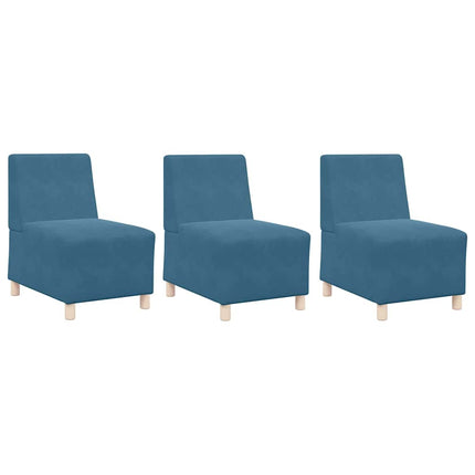 Unité de Sofa Modulaire Sans Accoudoirs 3 pcs Bleu