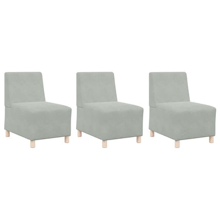 Unité de Sofa Modulaire Sans Accoudoirs 3 pcs Gris clair