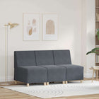 Unité de Sofa Modulaire Sans Accoudoirs 3 pcs Gris foncé