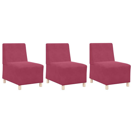 Unité de Sofa Modulaire Sans Accoudoirs 3 pcs Bordeaux