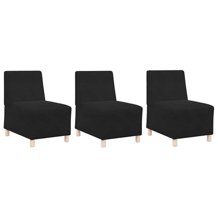 Unité de Sofa Modulaire Sans Accoudoirs 3 pcs Noir