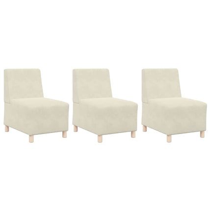 Unité de Sofa Modulaire Sans Accoudoirs 3 pcs Crème