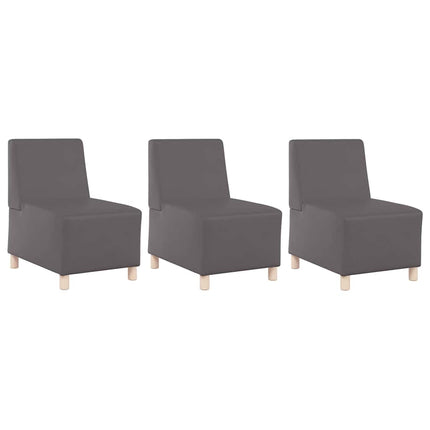 Unité de Sofa Modulaire Sans Accoudoirs 3 pcs Gris