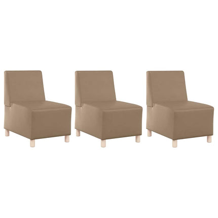 Unité de Sofa Modulaire Sans Accoudoirs 3 pcs Cappuccino