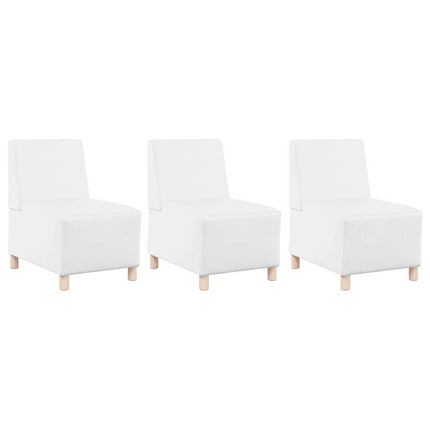 Unité de Sofa Modulaire Sans Accoudoirs 3 pcs Blanc