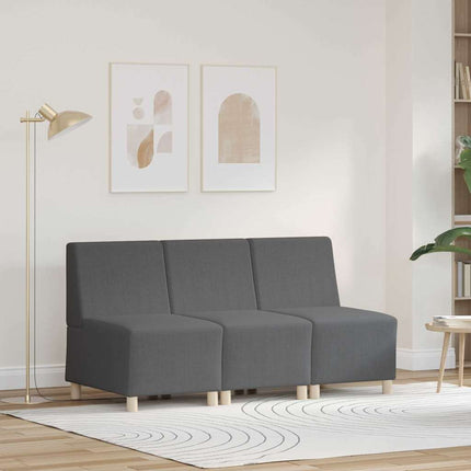 Unité de Sofa Modulaire Sans Accoudoirs 3 pcs Gris foncé