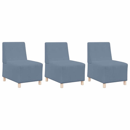 Unité de Sofa Modulaire Sans Accoudoirs 3 pcs Bleu