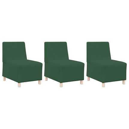 Unité de Sofa Modulaire Sans Accoudoirs 3 pcs Vert Jungle