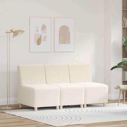 Unité de Sofa Modulaire Sans Accoudoirs 3 pcs Crème