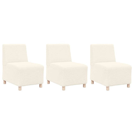 Unité de Sofa Modulaire Sans Accoudoirs 3 pcs Crème