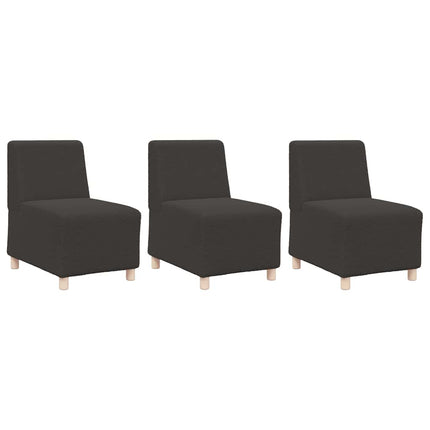 Unité de Sofa Modulaire Sans Accoudoirs 3 pcs Gris foncé