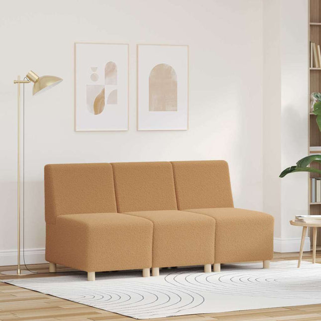 Unité de Sofa Modulaire Sans Accoudoirs 3 pcs Beige