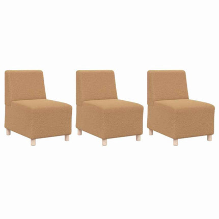 Unité de Sofa Modulaire Sans Accoudoirs 3 pcs Beige