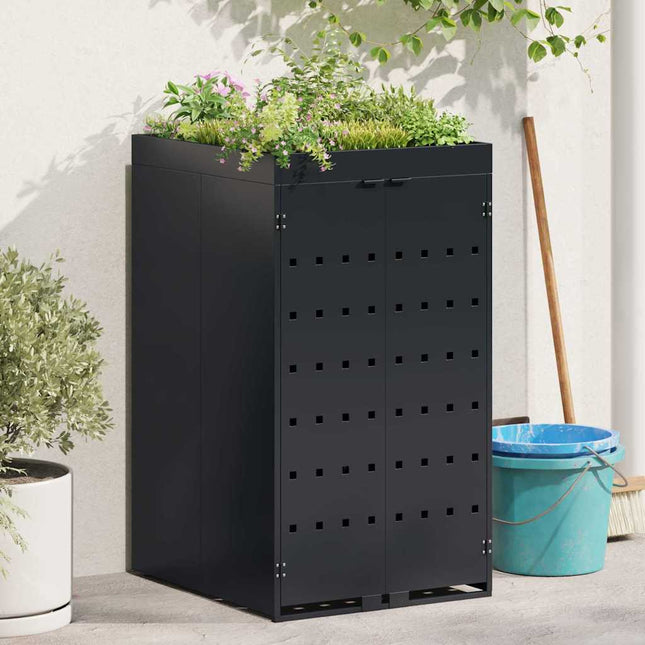 Rangement pour bac à roulettes avec toit de jardinière pour bac unique de 240L