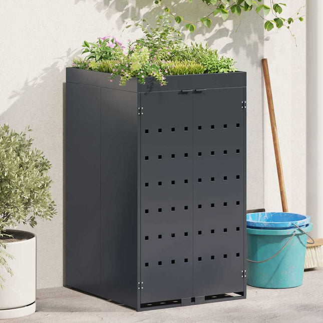 Rangement pour bac à roulettes avec toit de jardinière pour bac unique de 240L