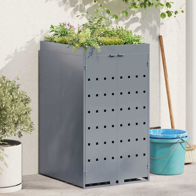 Rangement pour bac à roulettes avec toit de jardinière pour bac unique de 240L