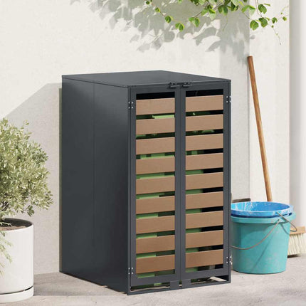 Stockage de Poubelle à Roulettes avec Couvercle à Gaz Relevable pour Poubelle de 240L