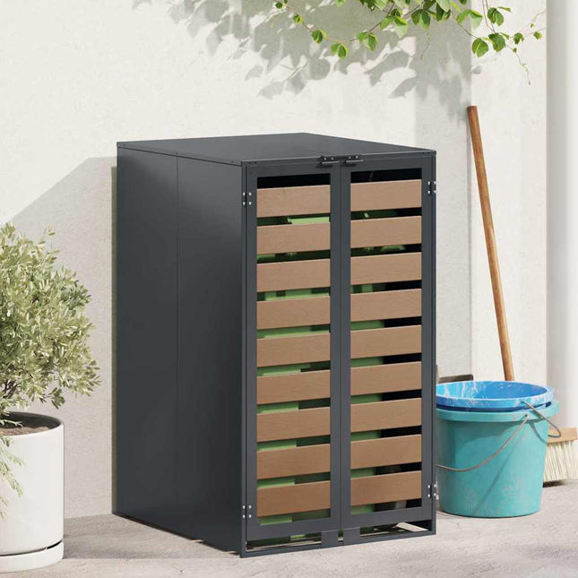 Stockage de Poubelle à Roulettes avec Couvercle à Gaz Relevable pour Poubelle de 240L