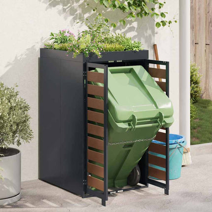 Stockage de Poubelle à Roulettes avec Toit de Jardinière pour Poubelle de 240L