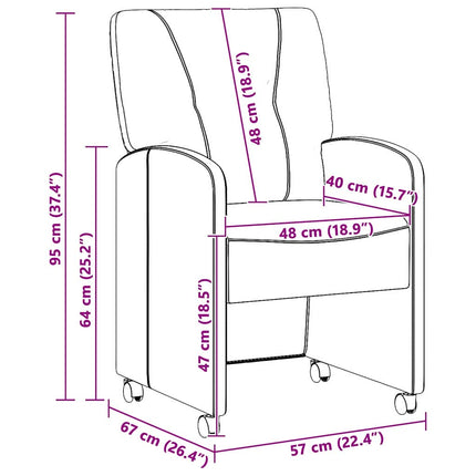 Chaises de salle à manger 2 pcs Gris 57 x 67 x 95 cm Faux cuir