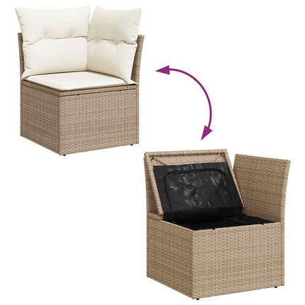 Ensemble de canapé de jardin 6 pcs beige et crème Poly rotin