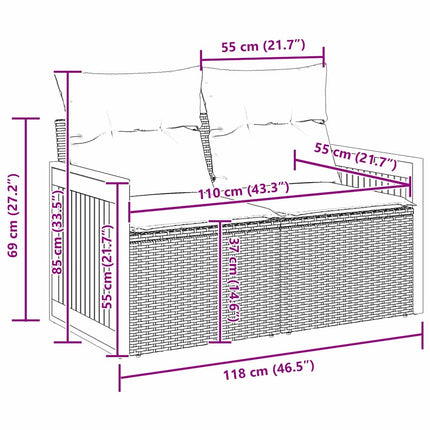 Ensemble de canapé de jardin avec coussin 13 pcs beige et crème