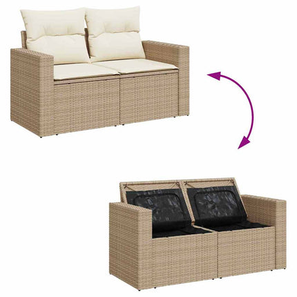Ensemble de canapé de jardin avec coussin 11 pcs beige et crème