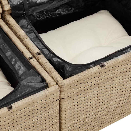 Ensemble de canapé de jardin avec coussin 13 pcs beige et crème