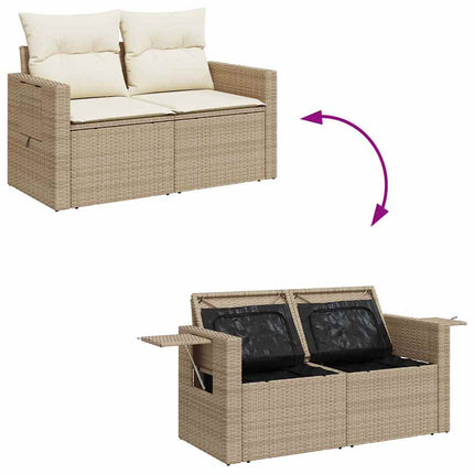Ensemble de canapé de jardin avec coussin 12 pcs beige et crème