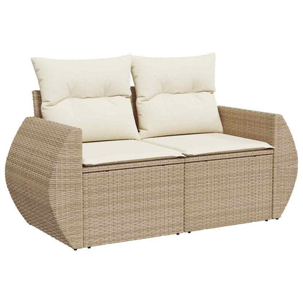 Ensemble de canapé de jardin 8 pcs Beige et crème polyrotin