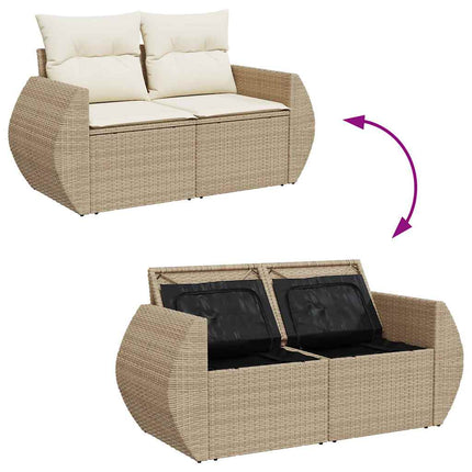 Ensemble de canapé de jardin avec coussin 12 pcs beige et crème