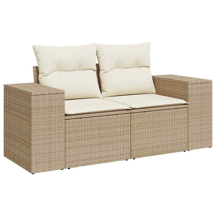 Ensemble de canapé de jardin 11 pcs Beige et crème polyrotin