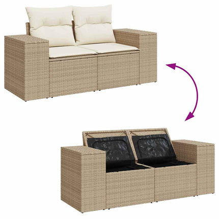 Ensemble de canapé de jardin avec coussin 12 pcs Beige et crème
