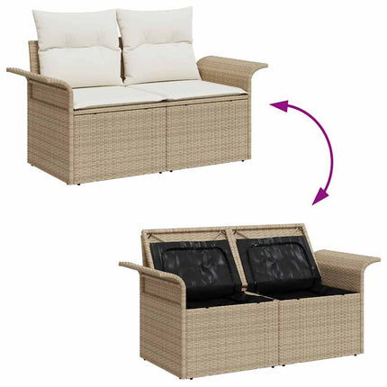 Ensemble de canapé de jardin avec coussin 9 pcs Beige et crème