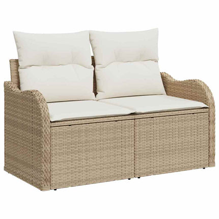 Ensemble de canapé de jardin avec coussin 11 pcs Beige et crème