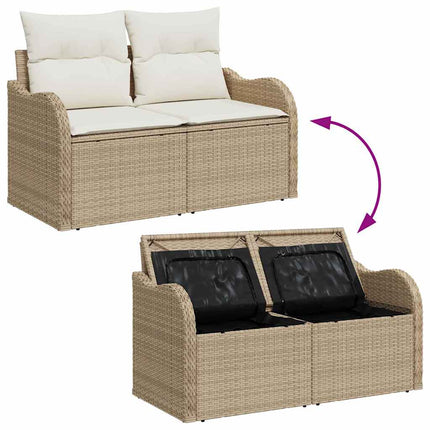 Ensemble de canapé de jardin avec coussin 12 pcs Beige et crème